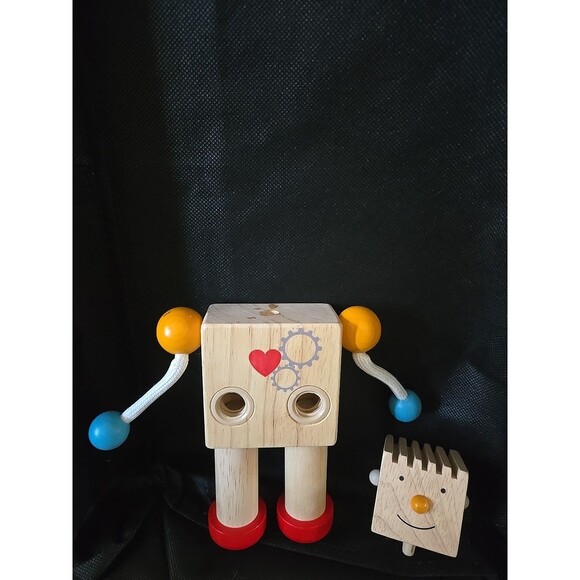 PLAN TOYS “Build-A-Robot” Wooden Emotions  Special Needs Adaptive Toy Pre-owned - Picture 3 of 4